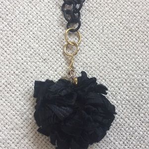 Black ribbon drop gold accent one of a kind